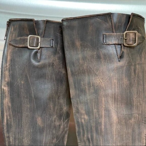 Freebird by Steven Bettle Battle Brown Distressed Leather Engineer Boot 7 - Picture 12 of 15